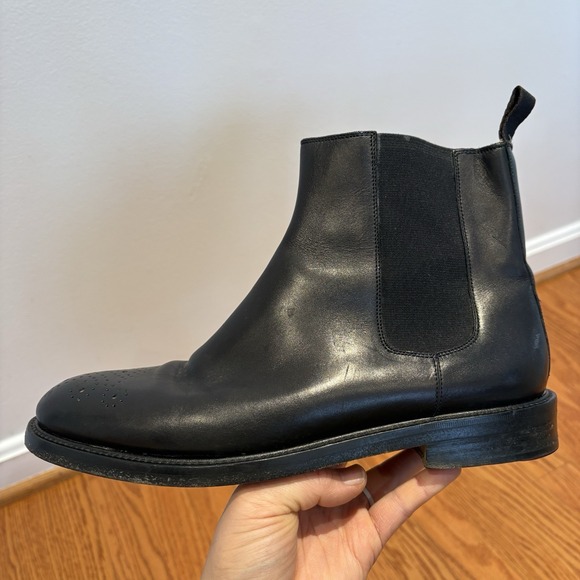 Polo Ralph Lauren Black Leather Chelsea Boots Made In Italy US 8.5 main image 11